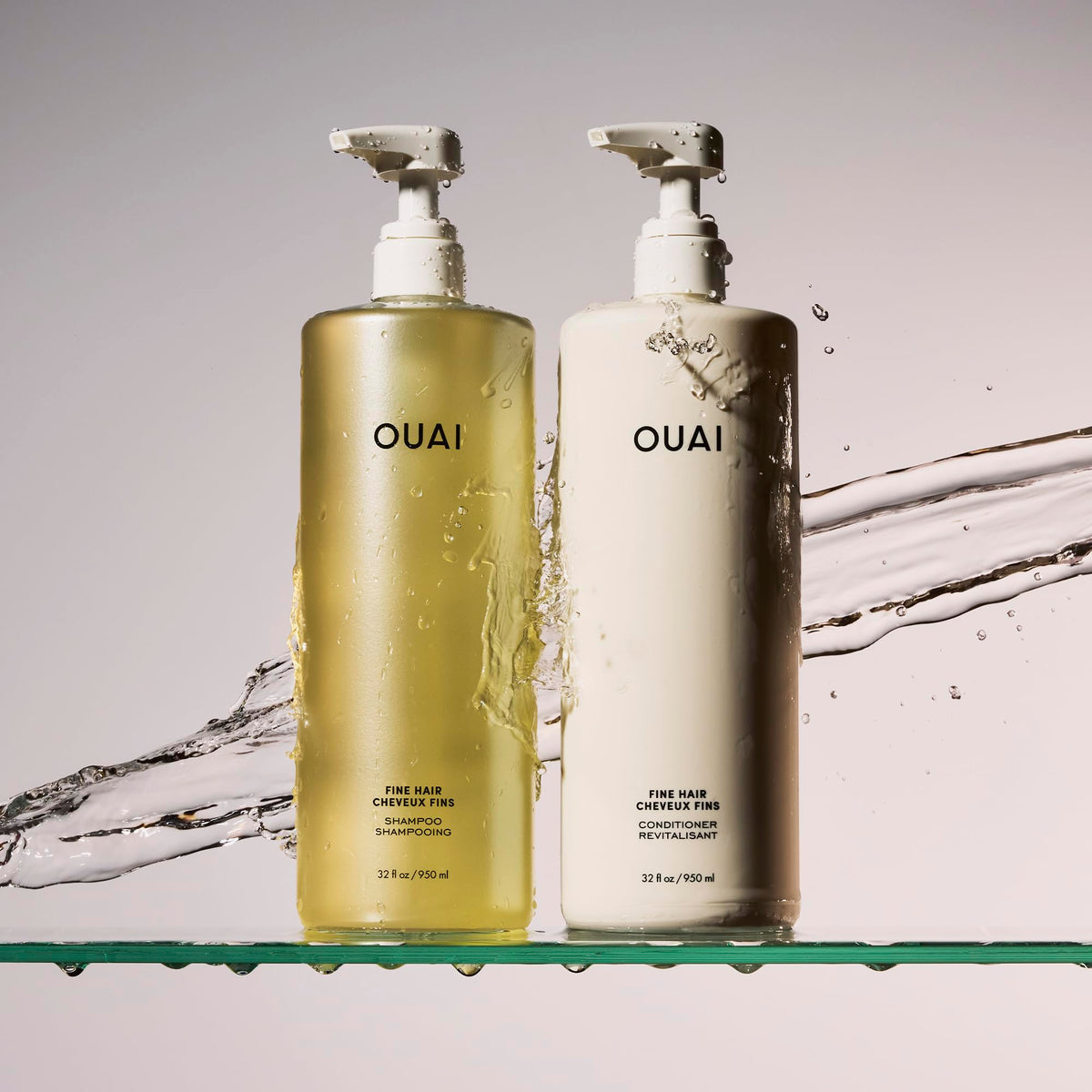 OUAI Fine Hair Shampoo 32oz bottle side view