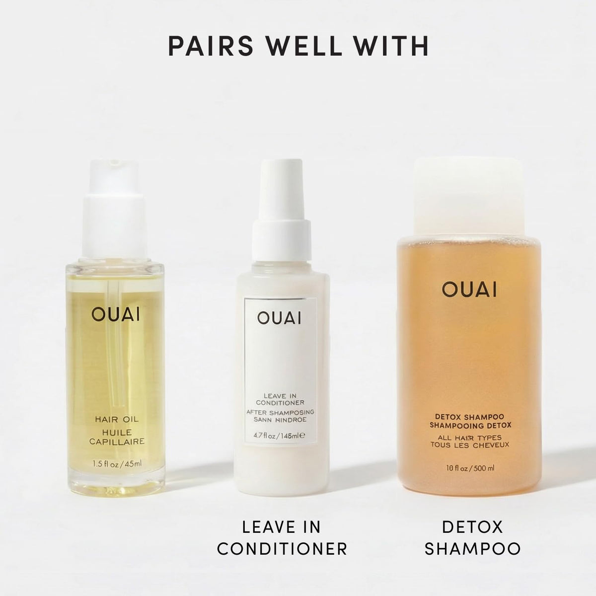 OUAI Hair Oil in travel pouch