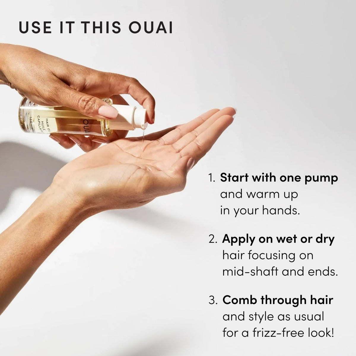 OUAI Hair Oil packaging with ingredients list