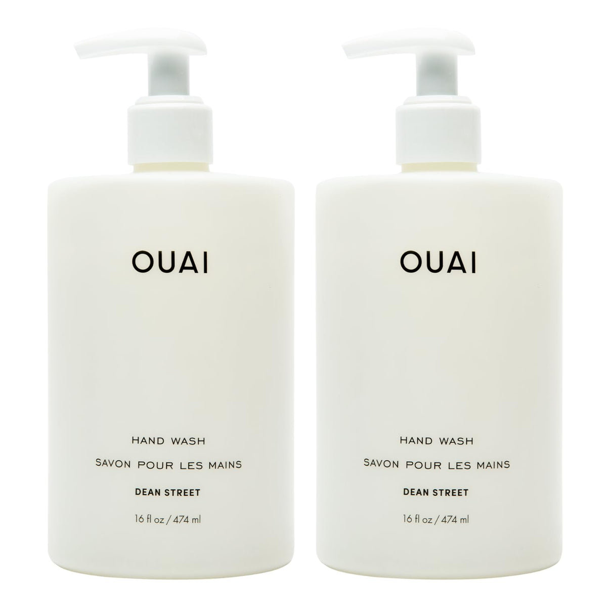 OUAI Hand Wash Dean Street 2 Pack front view with pump applicator