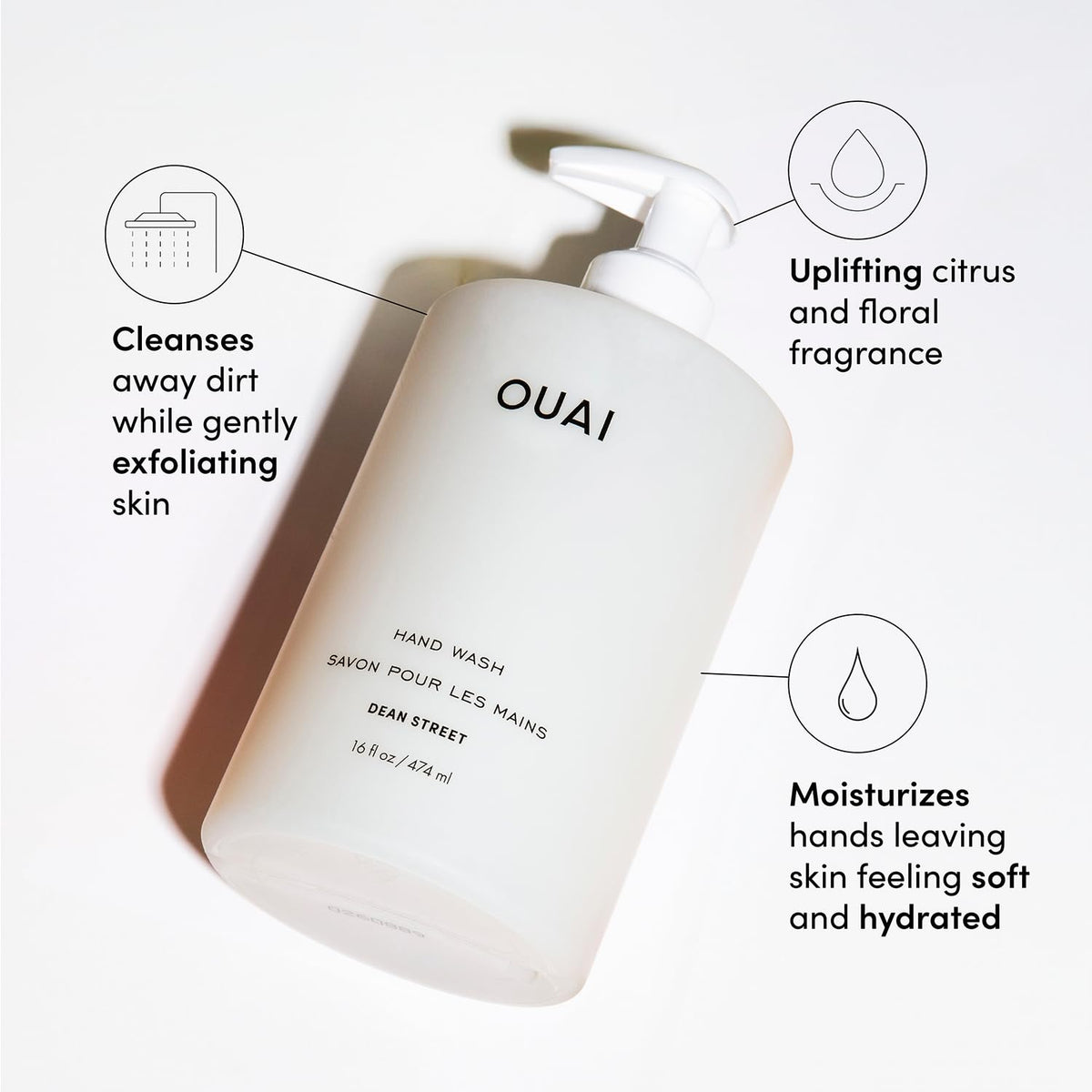 OUAI Hand Wash Dean Street 2 Pack side view showing label