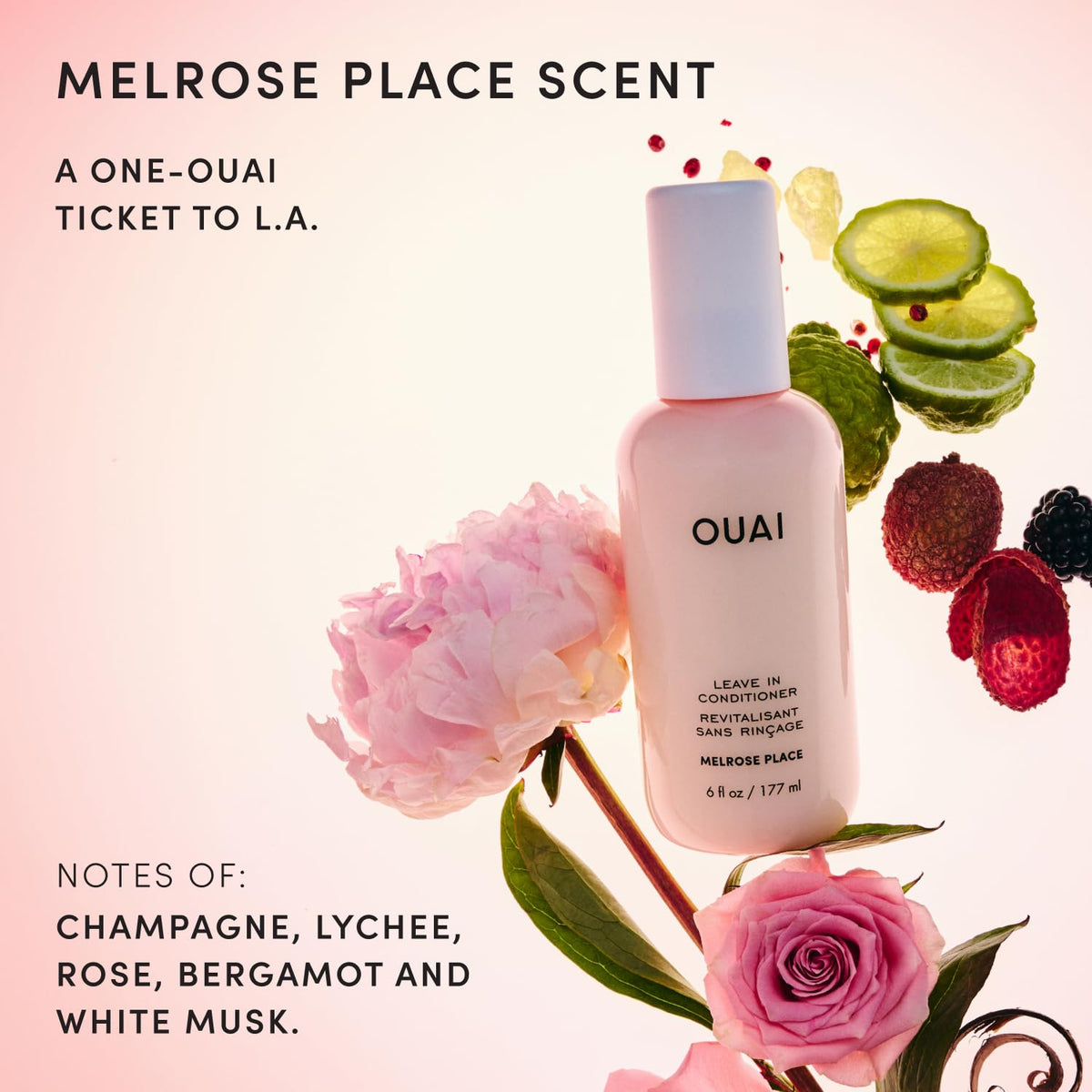 OUAI Leave In Conditioner spray application demonstration