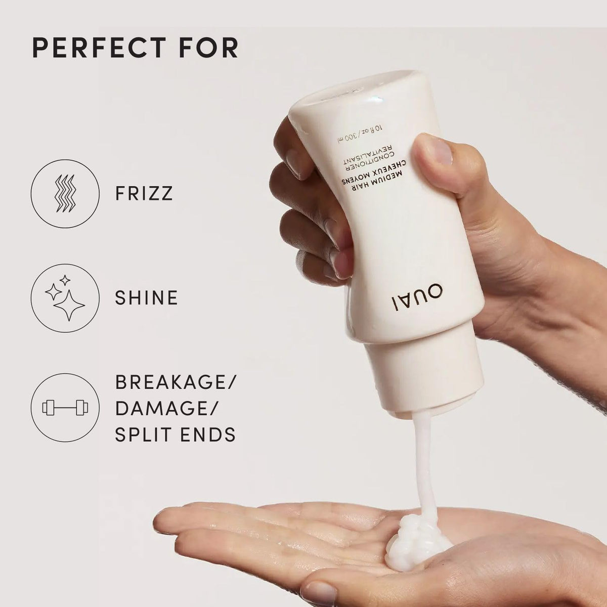 OUAI Medium Conditioner 3 Oz on a bathroom counter