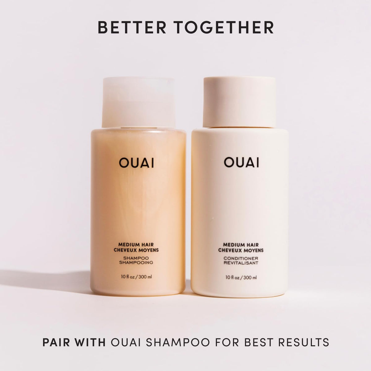 OUAI Medium Conditioner 340g with product texture