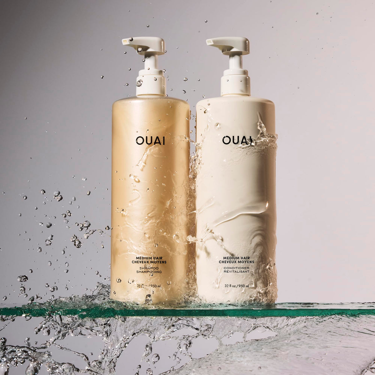 OUAI Medium Hair Shampoo 32 Oz back view showing ingredients