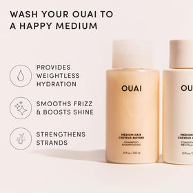 OUAI Medium Shampoo and Conditioner set packaging