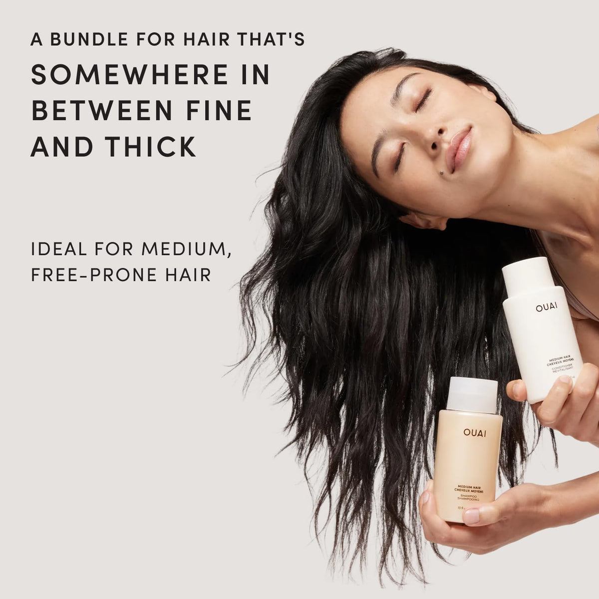 OUAI Medium Shampoo bottle with label