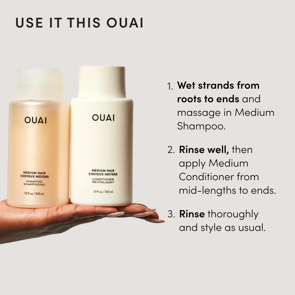 OUAI Medium Shampoo texture close-up