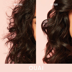 OUAI products with floral background