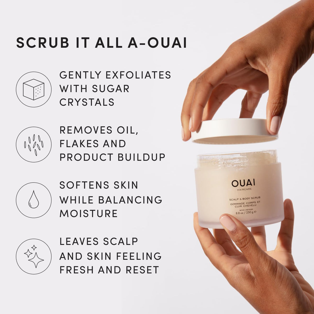 OUAI Scalp & Body Scrub Melrose Place texture close-up
