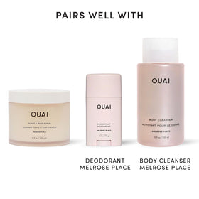 OUAI Scalp & Body Scrub Travel Size alongside other OUAI products
