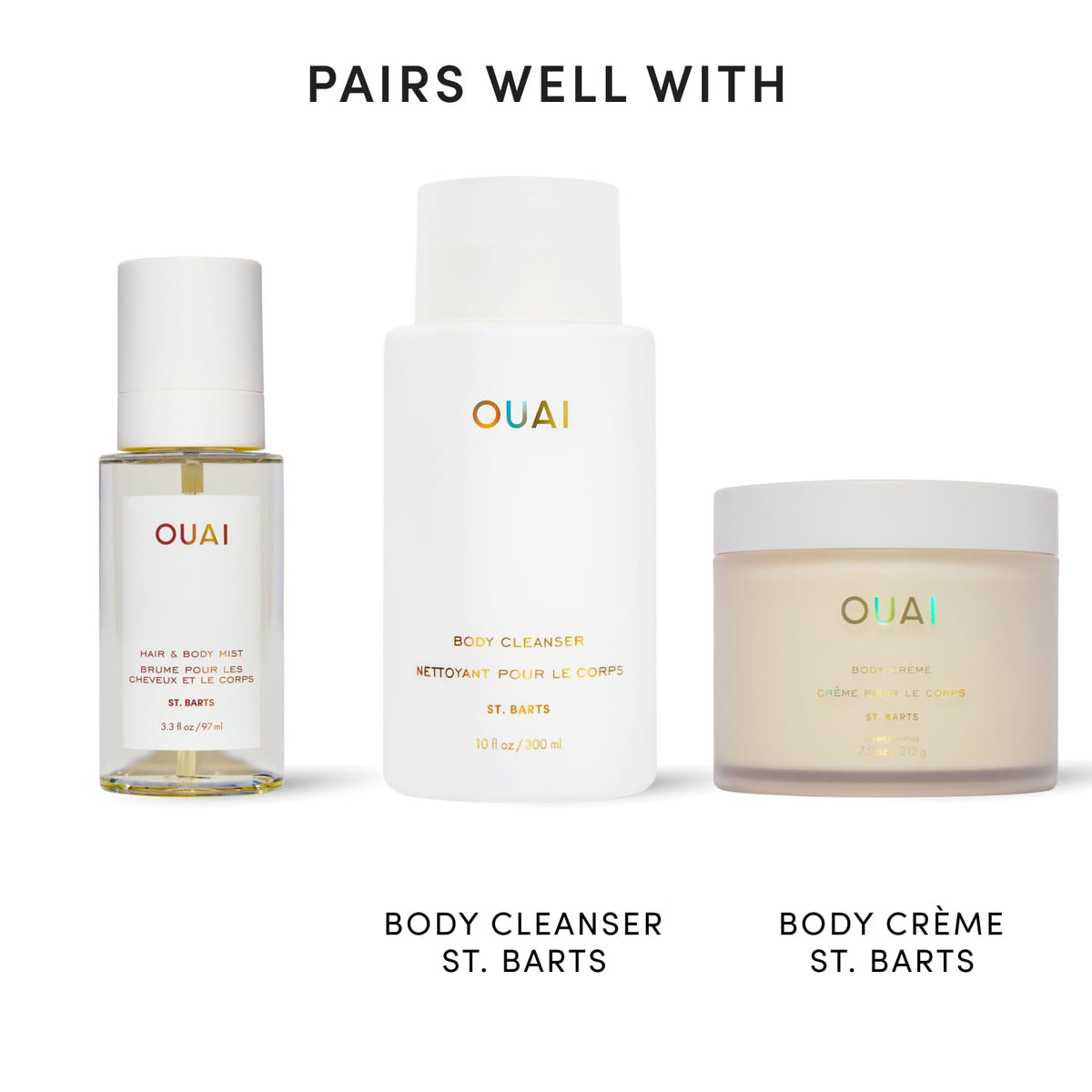 OUAI St. Barts Hair and Body Mist packaging details