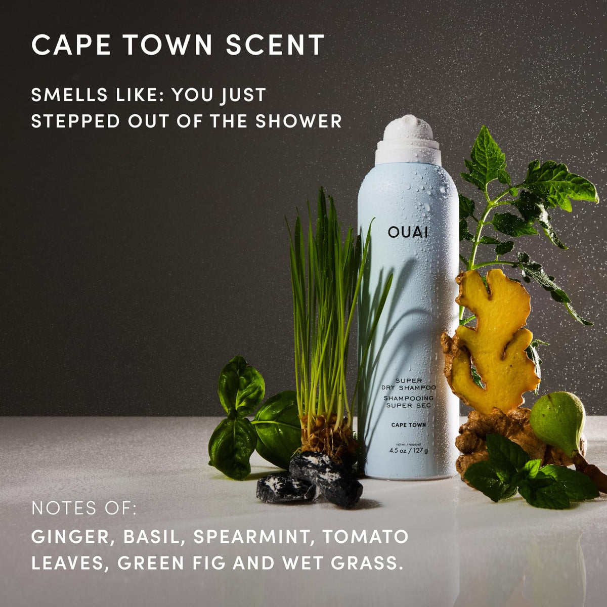 OUAI Super Dry Shampoo in a bathroom setting