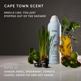 OUAI Super Dry Shampoo in a bathroom setting