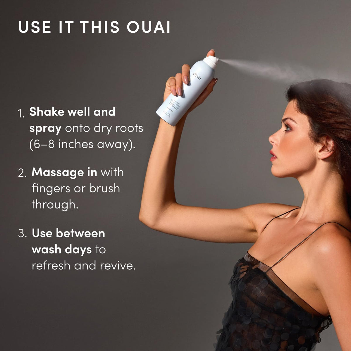 OUAI Super Dry Shampoo label showcasing product details