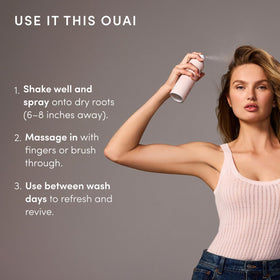 OUAI Super Dry Shampoo Melrose Place 2 Oz on vanity