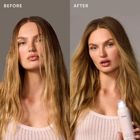 OUAI Super Dry Shampoo Melrose Place can with floral background