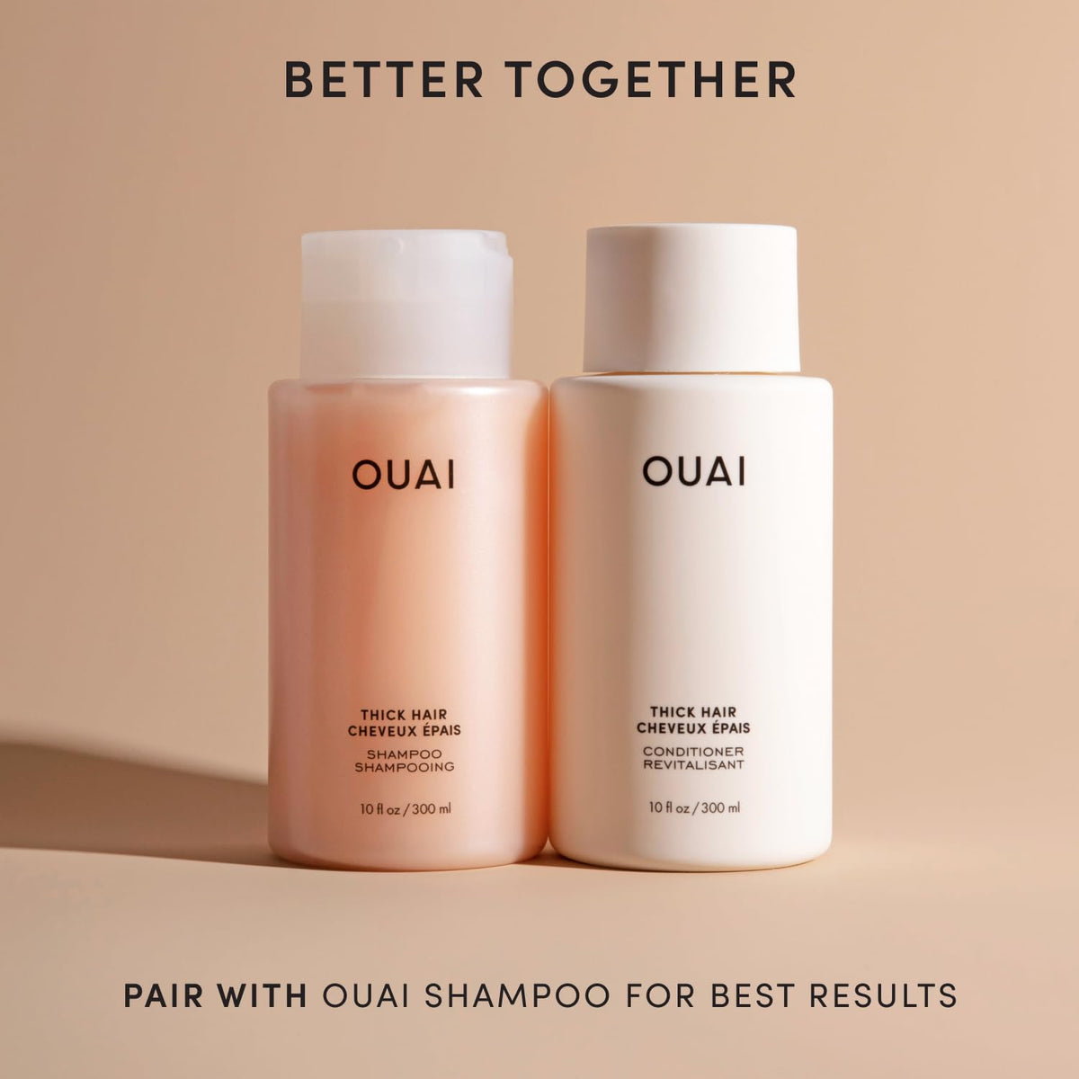 OUAI Thick Hair Conditioner 3 Oz with cap open