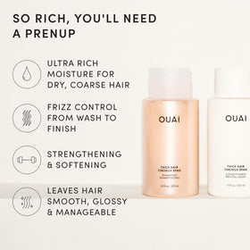 OUAI Thick Hair Shampoo and Conditioner set packaging