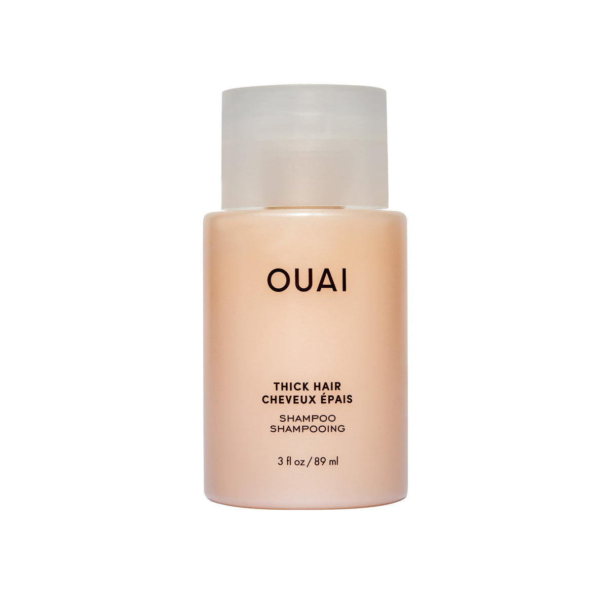 OUAI Thick Hair Shampoo Travel Size 3 Oz front view