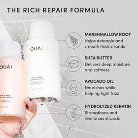 OUAI Thick Hair Shampoo with marshmallow root ingredient