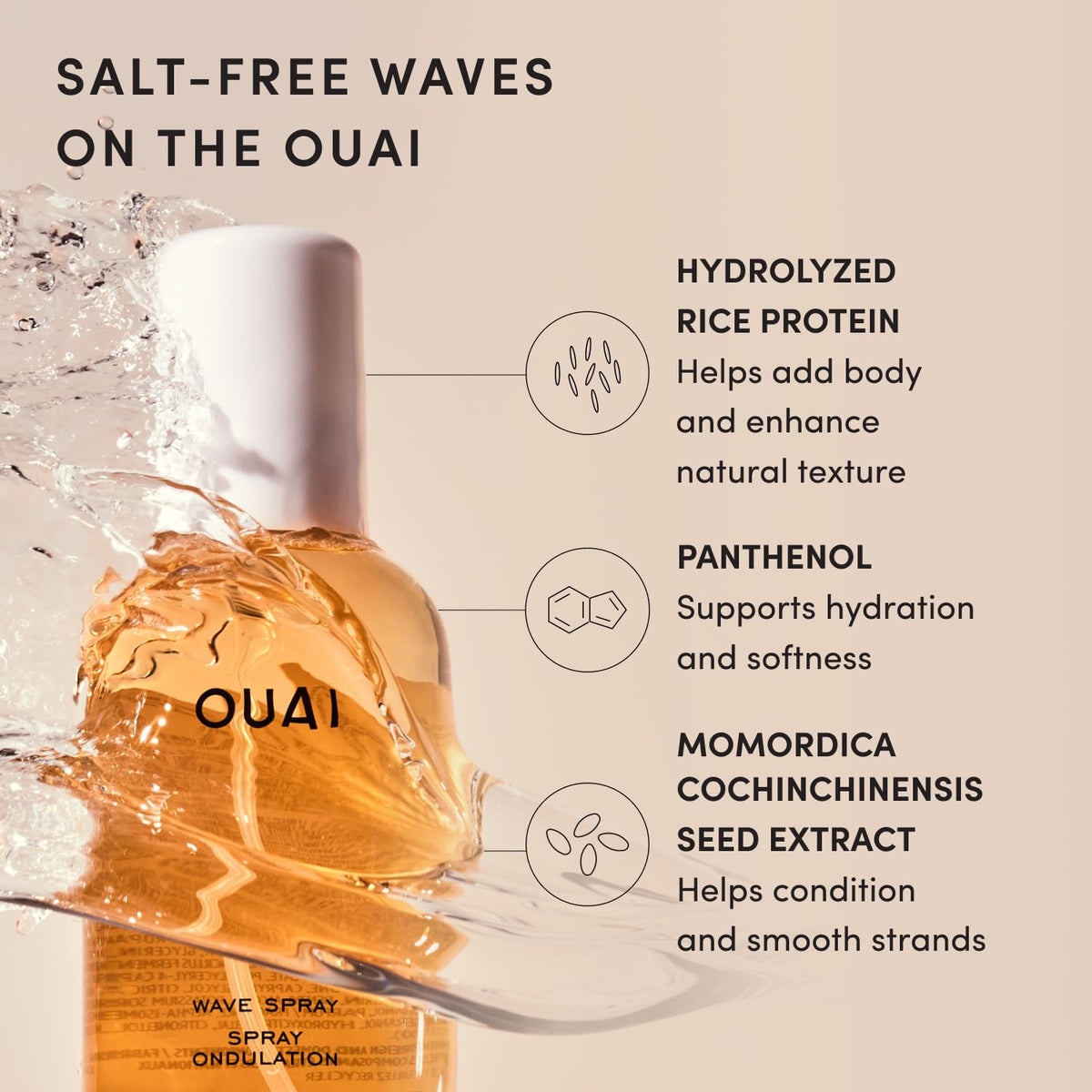 OUAI Wave Spray in a bathroom setting