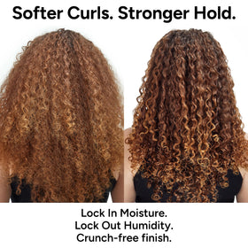 Ouidad Advanced Climate Control Curl Gel lifestyle scene with curls