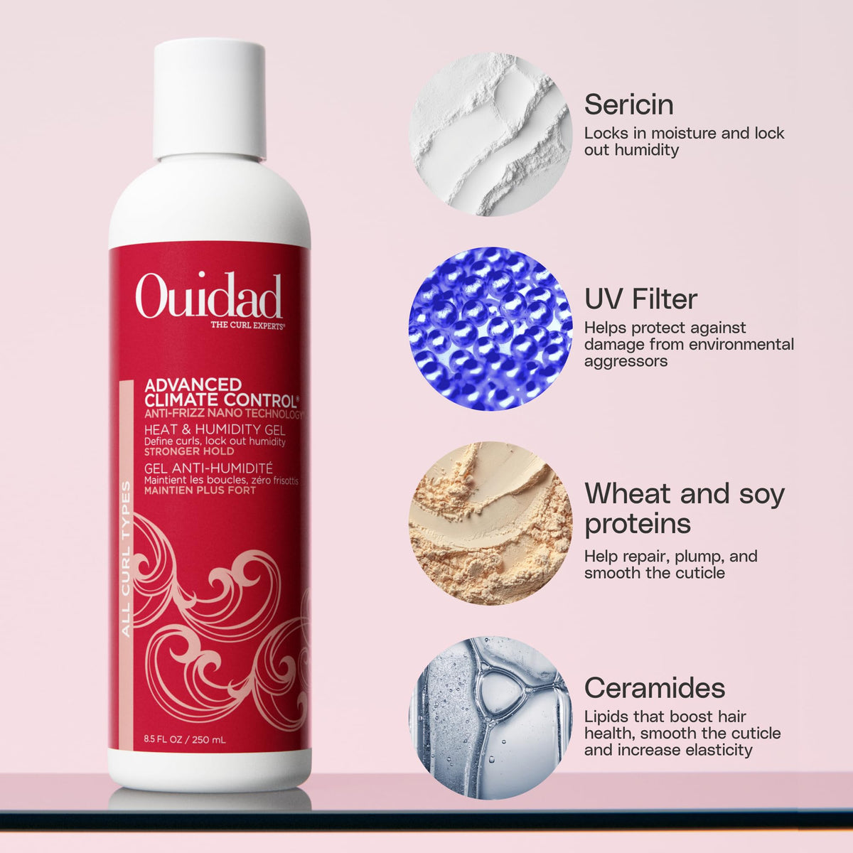 Ouidad Advanced Climate Control Curl Gel packaging side view