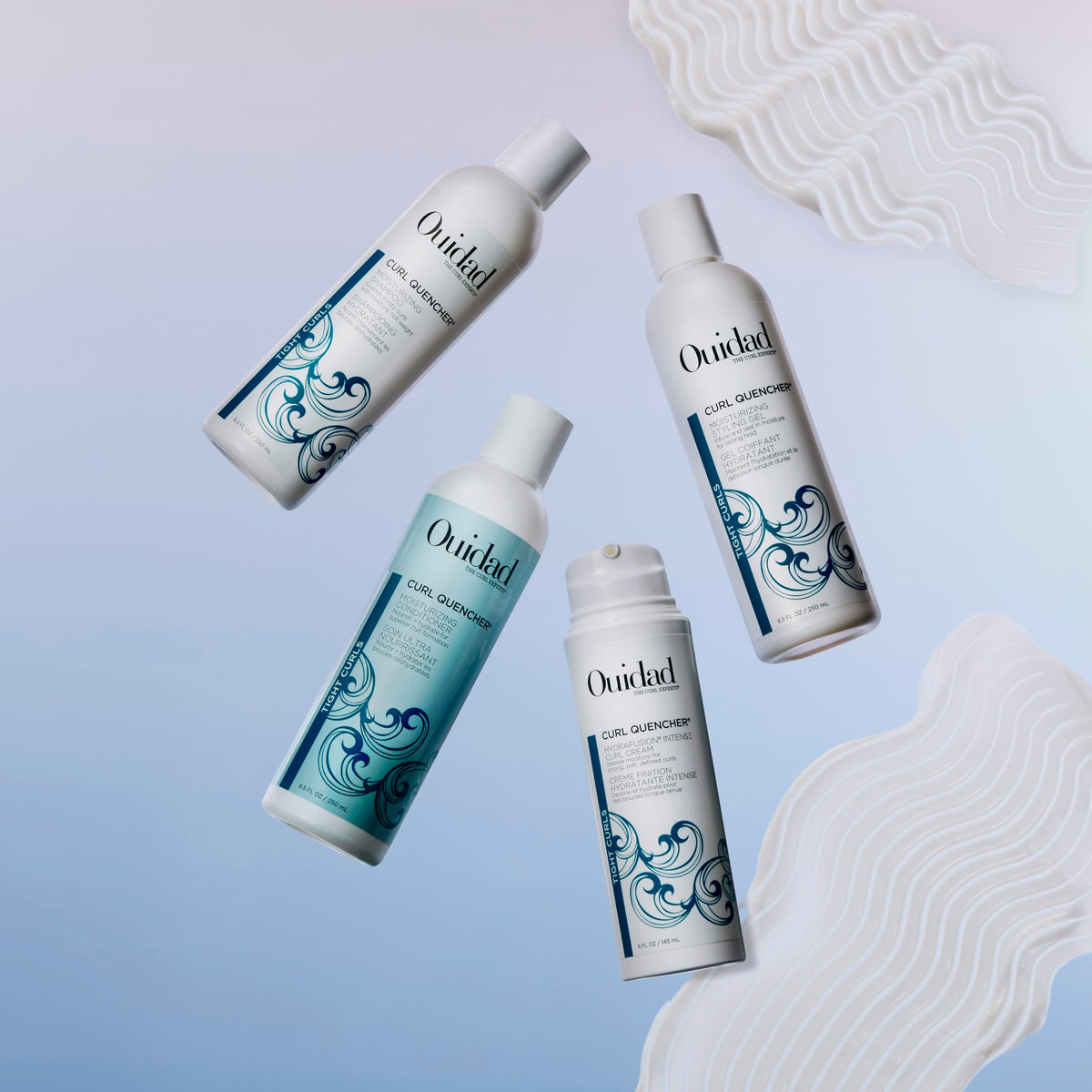 Ouidad Curl Quencher Conditioner in bathroom setting