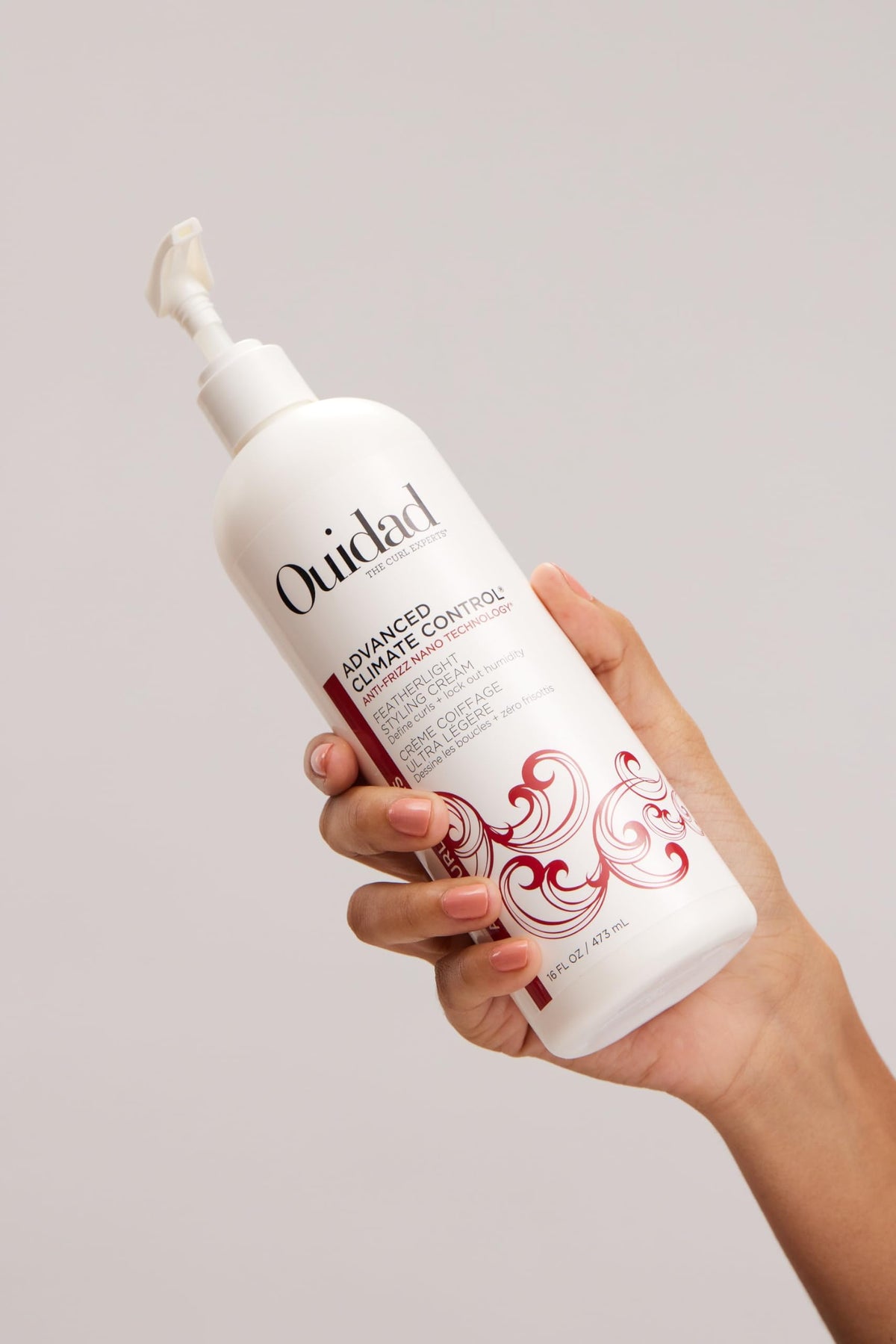 Ouidad styling cream with natural ingredients display
