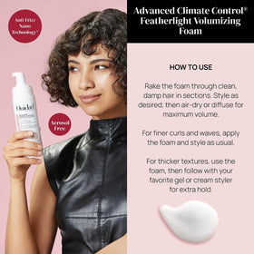 Ouidad volumizing foam bottle side view
