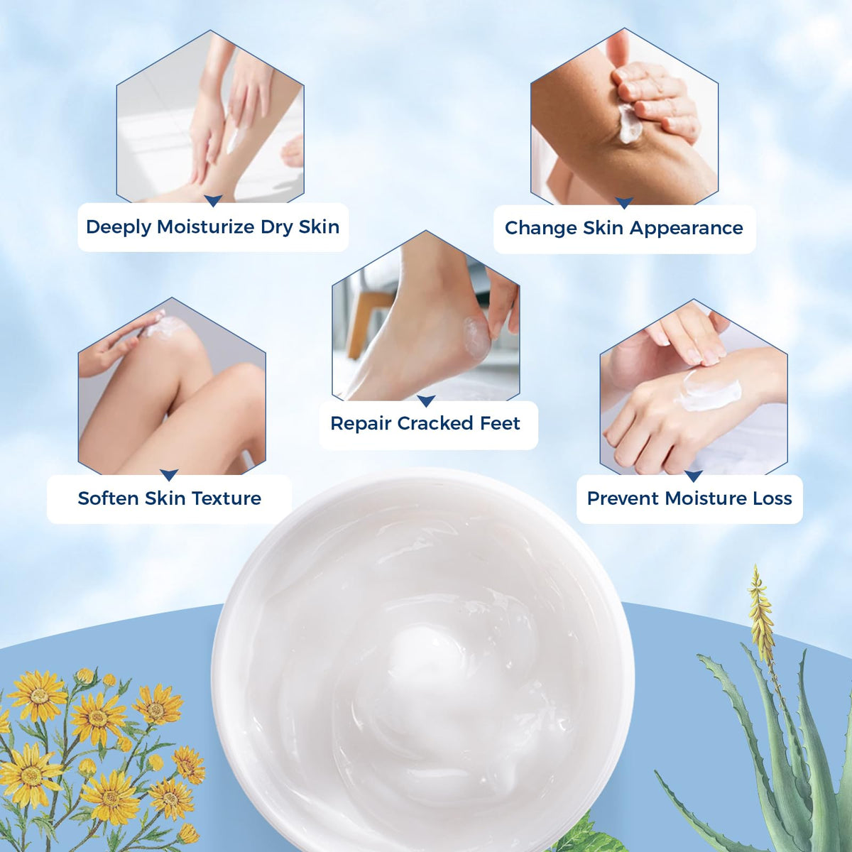 OUKEYA Urea Foot Cream 12.35 oz back view