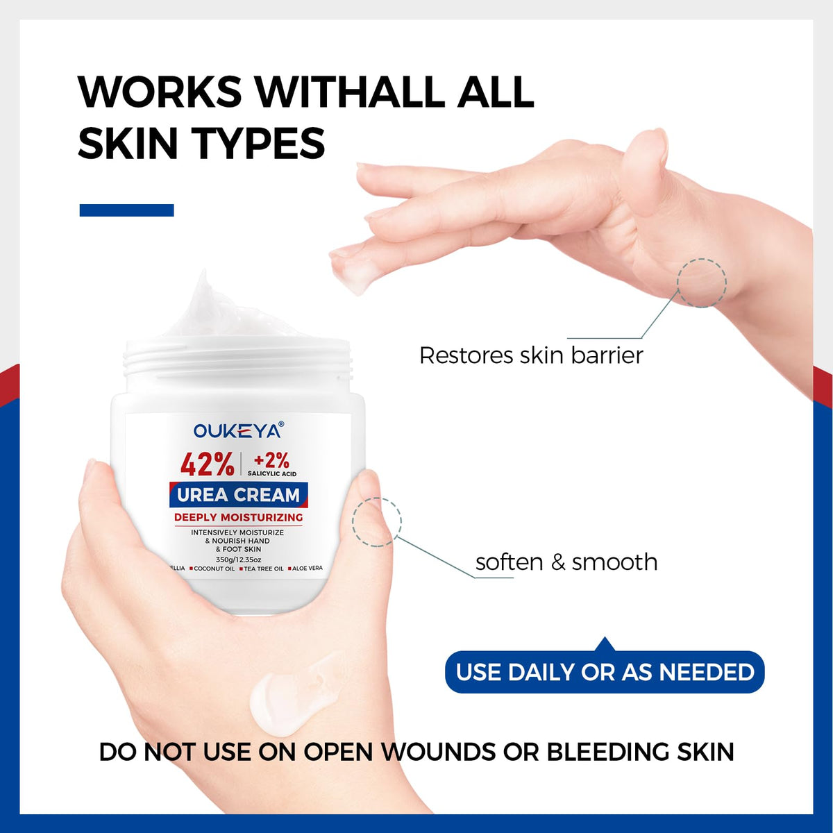OUKEYA Urea Foot Cream 12.35 oz side view