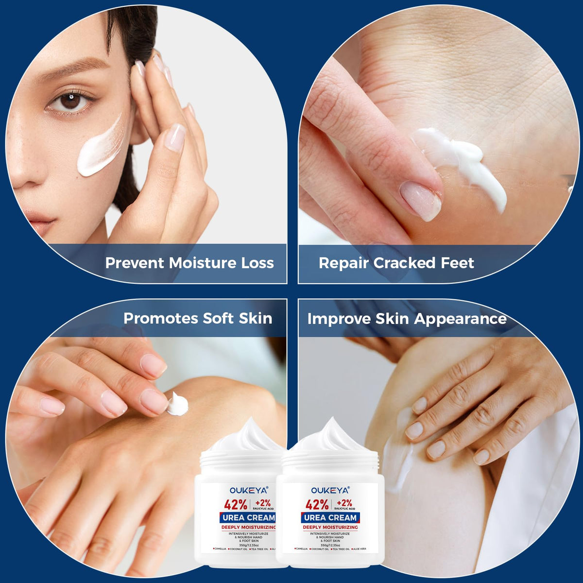 OUKEYA Urea Foot Cream 12.35 oz texture close-up