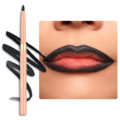 Oulac Black Lip Liner Pencil 2in1 retractable crayon front view