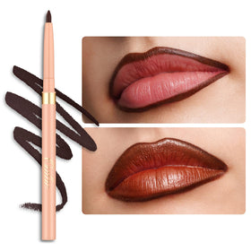 Oulac Brown Lip Liner Pencil front view with retractable design
