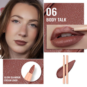 Oulac Brown Lip Liner Pencil showing smooth tip