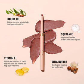 Oulac Brown Lip Liner Pencil showing waterproof feature