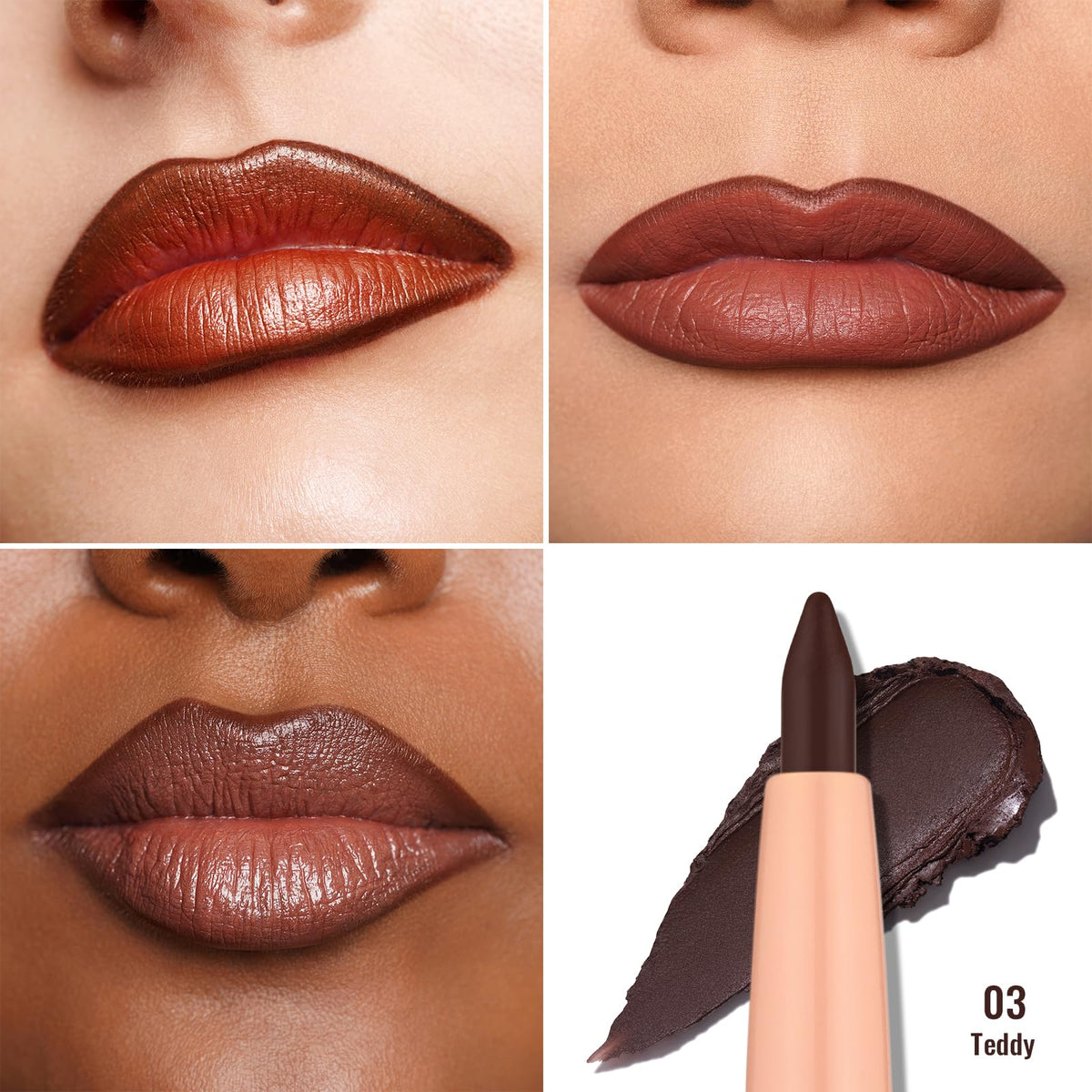 Oulac Brown Lip Liner Pencil tip close-up