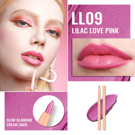 Oulac lip liner pencil in hand applying to lips