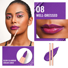 Oulac lip liner set displayed with vibrant lip colours