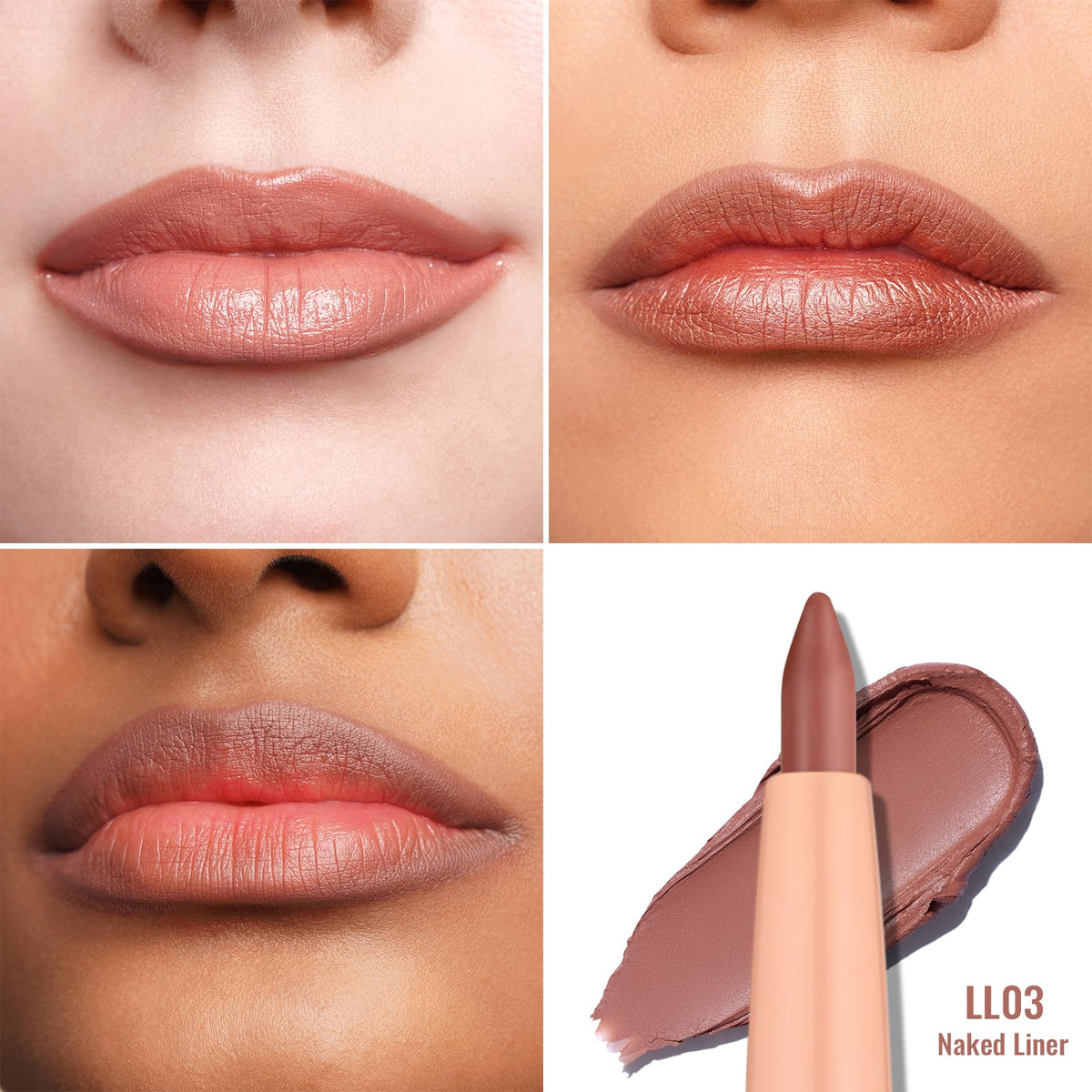 Oulac lip liner swatch on skin