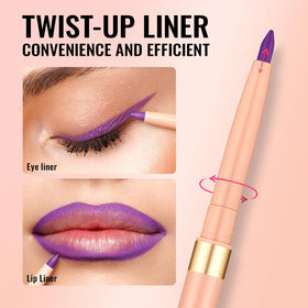 Oulac Matte Purple Lip Liner Pencil applied on lips