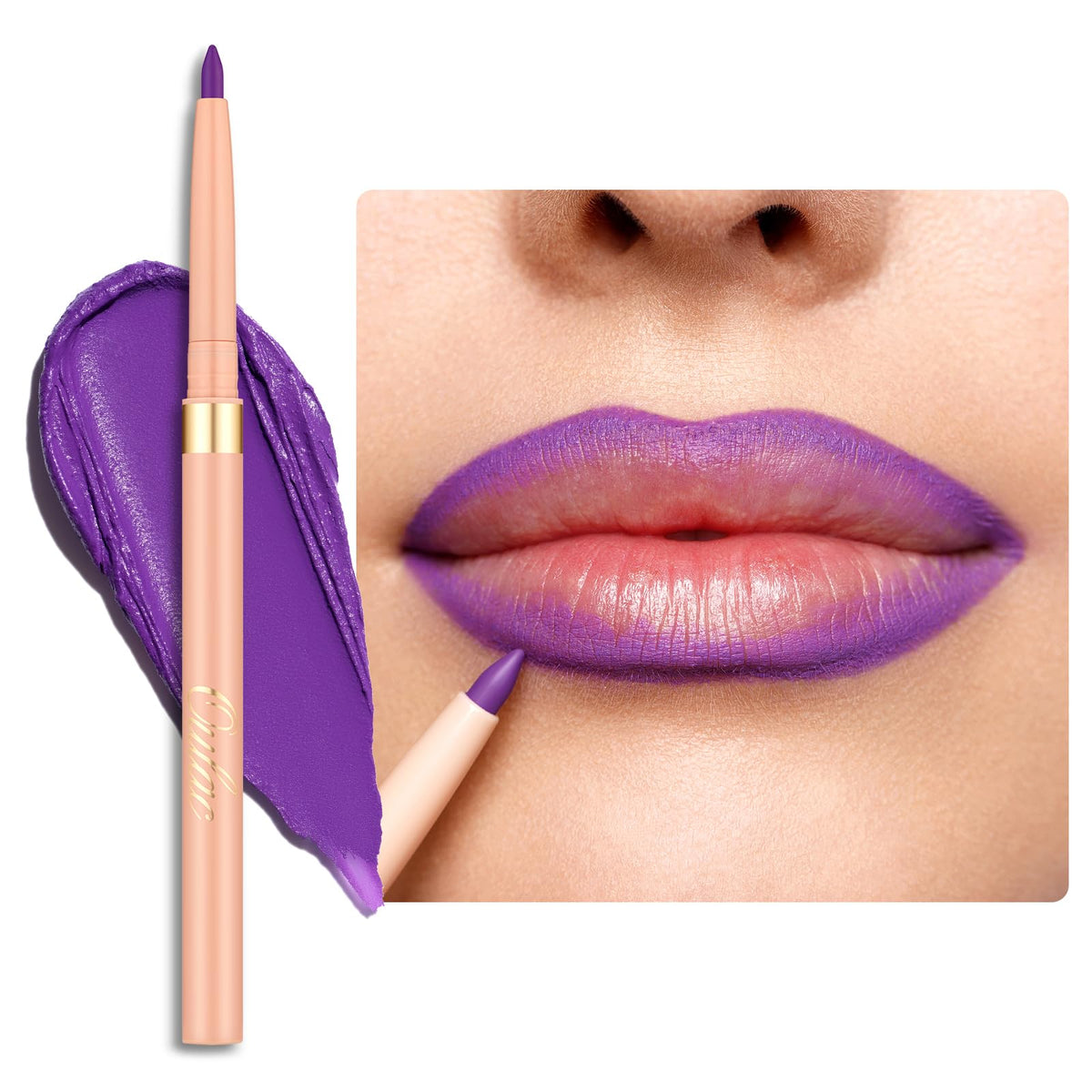 Oulac Matte Purple Lip Liner Pencil front view
