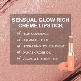 Oulac Nude Lipstick Peach Matte 4g texture on hand