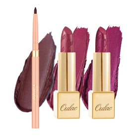 Oulac Red Lipstick & Lipliner Set with three pieces displayed