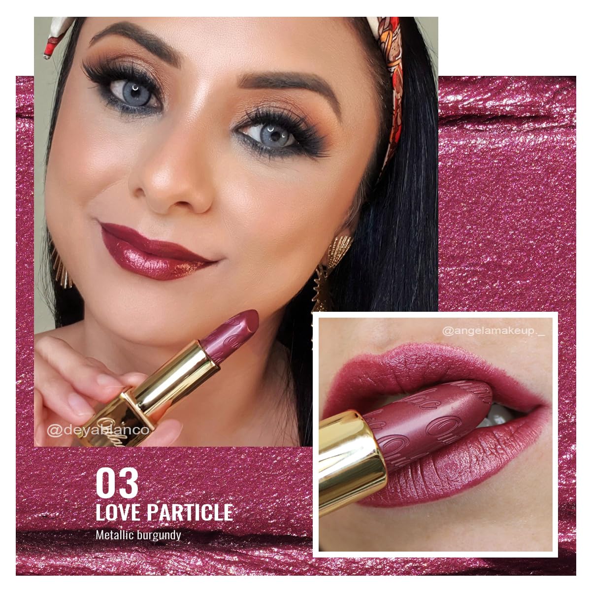 Oulac Red Lipstick swatch on skin showing high pigment