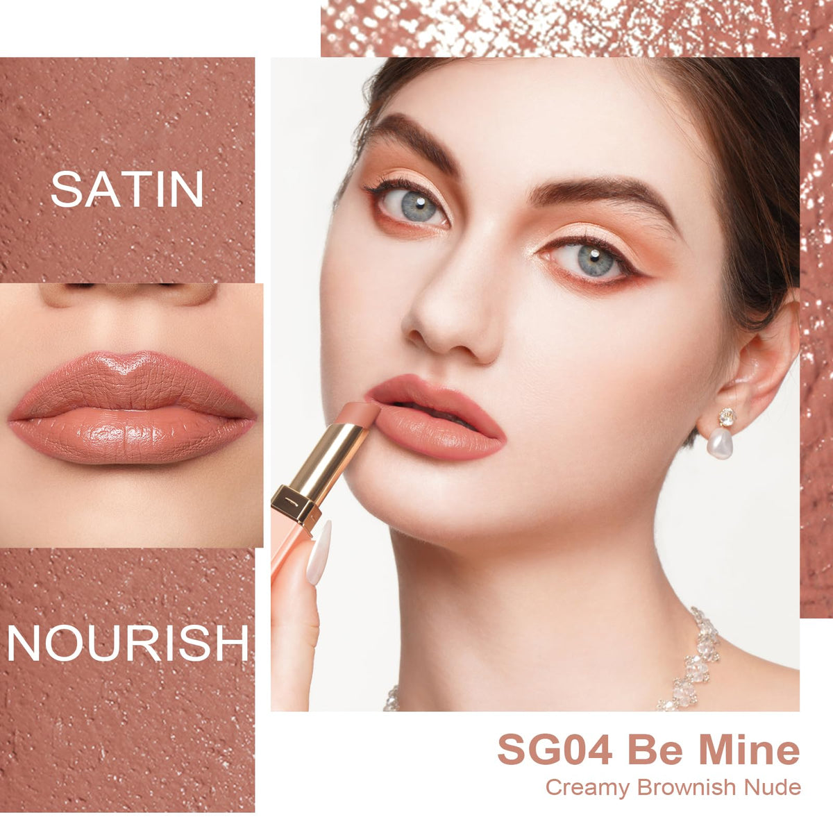 Oulac Satin Lipstick showing creamy texture close-up