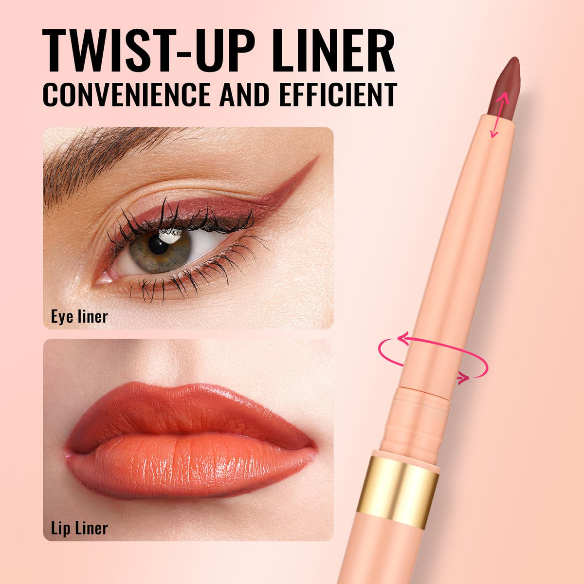 Oulac Waterproof Lipliner Pencil LL05 Seductive application on lips