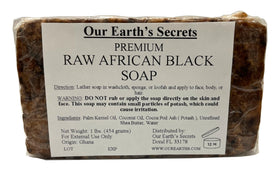 Our Earth's Secrets Raw African Black Soap 1 lb front view